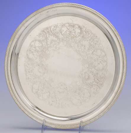 Castleton (Silverplate, Hollowware) Medium Chased Round Tray