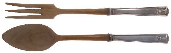 Century (Silverplate, 1923) Wooden Bowl 2-Piece Salad Set