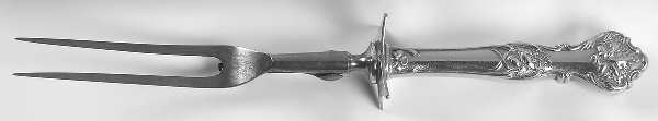 Charter Oak (Silverplate, 1906) Large Stainless-Prong Roast Carving Fork