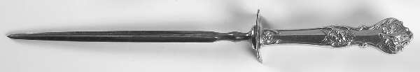Charter Oak (Silverplate, 1906) Large Roast Steel Rod Knife Sharpener by International Silver