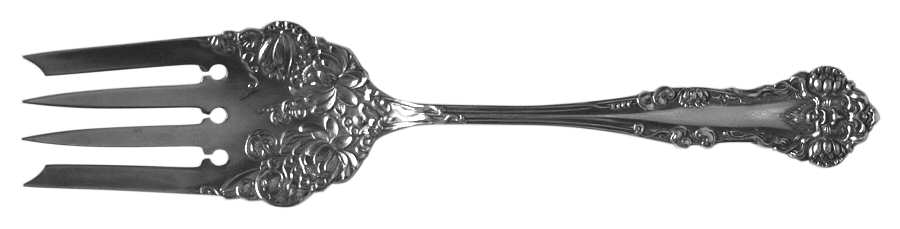 Cleone (Sterling, 1900) Small Solid Cold Meat Serving Fork