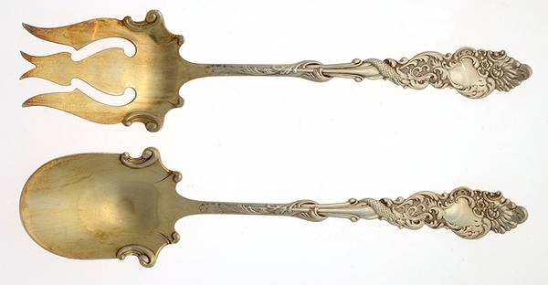 Columbia (Silverplate, 1893) Solid 2-Piece Vegetable Serving Set