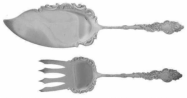 Columbia (Silverplate, 1893) 2 Piece Large Solid Fish Serving Set