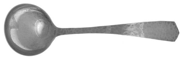 Colonial-Hammered (Sterling, 1923) Round Bowl Soup Spoon (Bouillon)