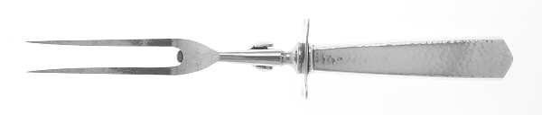 Colonial-Hammered (Sterling, 1923) Small Steak Carving Fork with Stainless Prongs