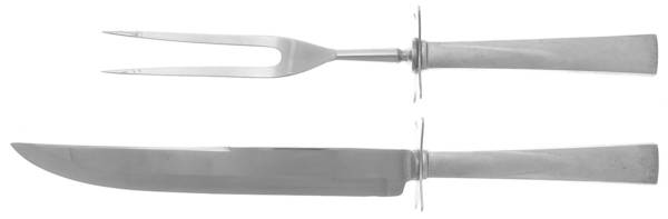 Continental (Sterling, 1934, No Monograms) Large 2-Piece Roast Carving Set w/Stainless Blade