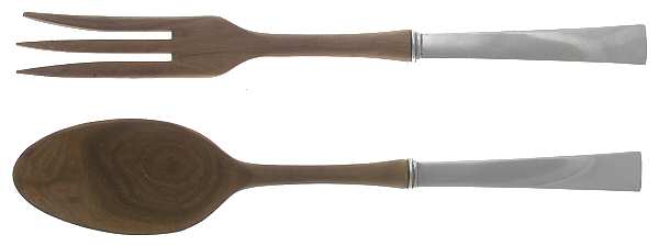 Continental (Sterling, 1934, No Monograms) Wooden Bowl 2-Piece Salad Set