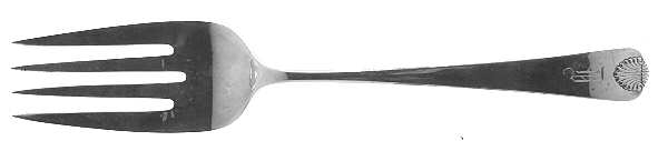 Colonial Shell (Sterling, 1941) Large Solid Cold Meat Serving Fork