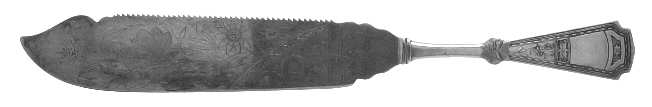 Countess (Silverplate, 1880) Solid Bright Cut Cake Saw