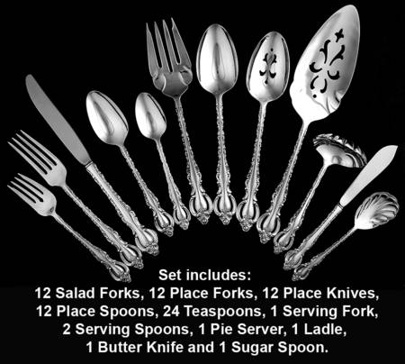 Countess (Silverplate, 1969, No Korea) 79 Piece Set