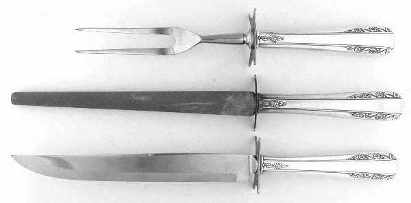 Courtship (Sterling, 1936, No Monograms) Large 3-Piece Roast Carving Set w/ Stainless Blade