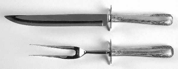 Courtship (Sterling, 1936, No Monograms) Large 2-Piece Roast Carving Set w/ Stainless Blade