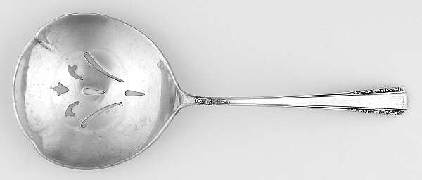 Courtship (Sterling, 1936, No Monograms) Solid Bon Bon Spoon with Pierced Bowl
