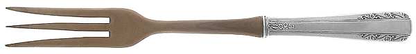 Courtship (Sterling, 1936, No Monograms) Salad Serving Fork with Wooden Prongs
