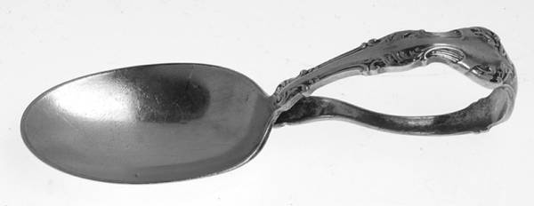 Crest (Silverplate, 1906, No Monograms) Curved Handle Baby Spoon