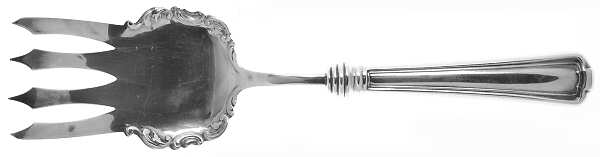 Cromwell (Silverplate, 1912) Hollow Handle Fish Serving Fork, Silverplate Tines