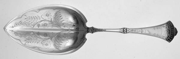 Crown (Silverplate, 1885) Large Solid Bright Cut Pie Knife