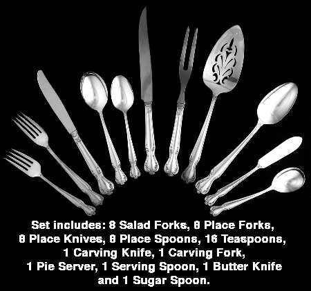 Daybreak-Elegant Lady (Silverplate, 1952) 54 Piece Set