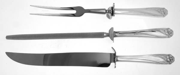 Daffodil (Silverplate, 1950) Large 3-Piece Roast Carving Set with Stainless Blade