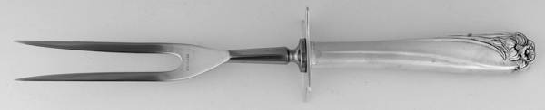 Daffodil (Silverplate, 1950) Large Stainless-Prong Roast Carving Fork
