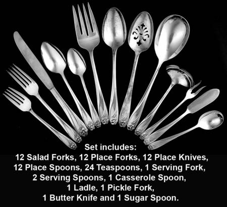 Daffodil (Silverplate, 1950) 80 Piece Set
