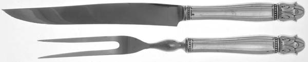 Danish Princess (Silverplate, 1938) Small 2-Piece Steak Carving Set w/Stainless Blade