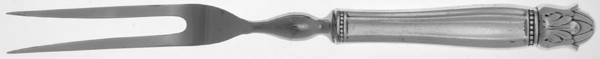 Danish Princess (Silverplate, 1938) Small Steak Carving Fork with Stainless Prongs