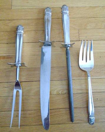 Danish Princess (Silverplate, 1938) Large Roast Steel Rod Knife Sharpener