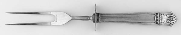 Danish Princess (Silverplate, 1938) Small Steak Carving Fork with Stainless Prongs