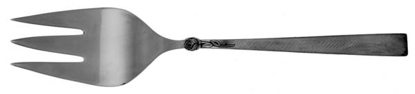 Dawn Rose (Sterling, 1969) Medium Solid Cold Meat Serving Fork