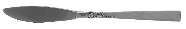 Dawn Rose (Sterling, 1969) Modern Hollow Butter Spreader (Stainless)