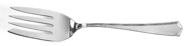 Deerfield-Beacon Hill (Sterling, 1913, No Monos) Medium Solid Cold Meat Serving Fork