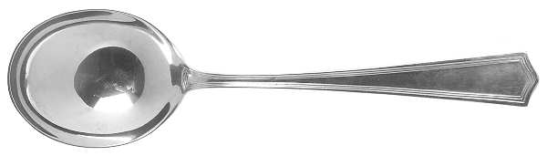 Deerfield-Beacon Hill (Sterling, 1913, No Monos) Round Bowl Soup Spoon (Gumbo)