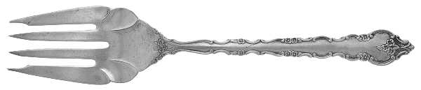 Delicato (Silverplate) Large Solid Cold Meat Serving Fork