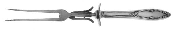 De Sancy-Roseland (Silverplate, 1915) Small Steak Carving Fork with Stainless Prongs