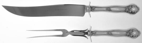 Dolly Madison (Silverplate, 1911) Small Stainless Blade 2-Piece Steak Carving Set