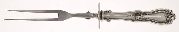 Doris (Sterling) Lg Carving/Roast Fork-Stn Prong w/Sterling Guard