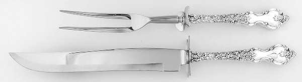 Du Barry (Sterling, 1968) Large 2-Piece Roast Carving Set w/Stainless Blade