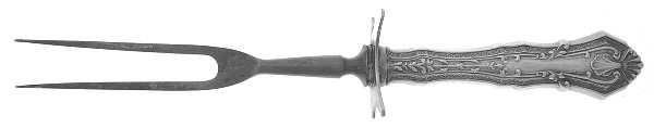 Duchesse (Sterling, 1907) Lg Carving/Roast Fork-Stn Prong w/Sterling Guard