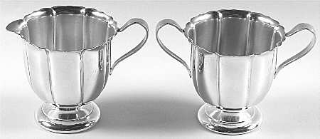 Early American (Silverplate, Hollowware) Plated Mini Creamer and Open Sugar
