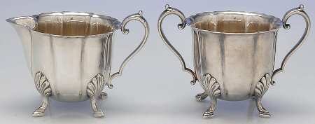 Early American (Silverplate, Hollowware) Creamer & Open Sugar-Mini