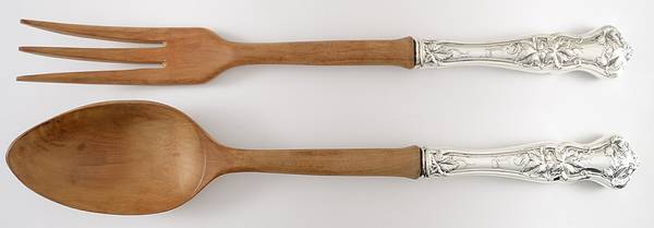 Edgewood (Sterling, 1909) Wooden Bowl 2-Piece Salad Set