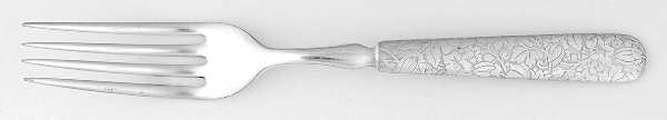 Embossed (Silverplate, 1882) Indented Solid Handled Fork