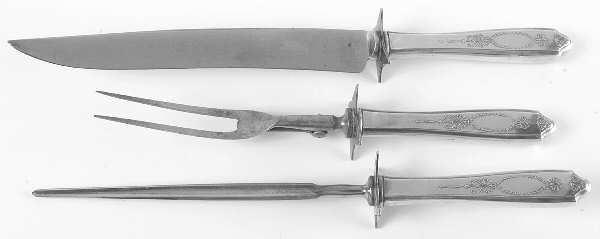 Empire (Silverplate, 1921) Large 3-Piece Roast Carving Set w/ Stainless Blade