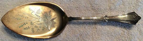 Empress (Silverplate) Large Solid Bright Cut Pie Knife