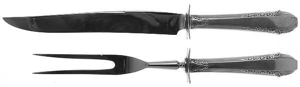 Enchantress (Sterling, 1937, No Monograms) 2 Piece Small Carving Set W/ Sterling Guard