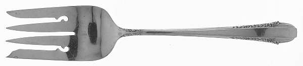 Enchantress (Sterling, 1937, No Monograms) Large Solid Cold Meat Serving Fork