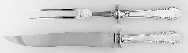 Enchantress (Sterling, 1937, No Monograms) (2 Pc)Carving Set-Lg Stnbl/Roast w/Sterling Guard