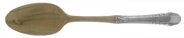 Enchantress (Sterling, 1937, No Monograms) Salad Serving Spoon with Wooden Bowl