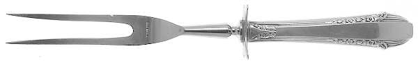 Enchantress (Sterling, 1937, No Monograms) Small Carving Fork W/Sterling Guard